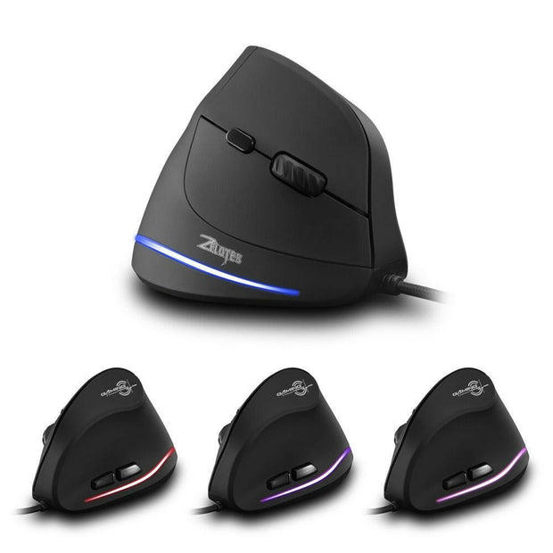 . ZELOTES T20 Vertical Ergonomic Wired Mouse – 3200 DPI USB - GoTypical